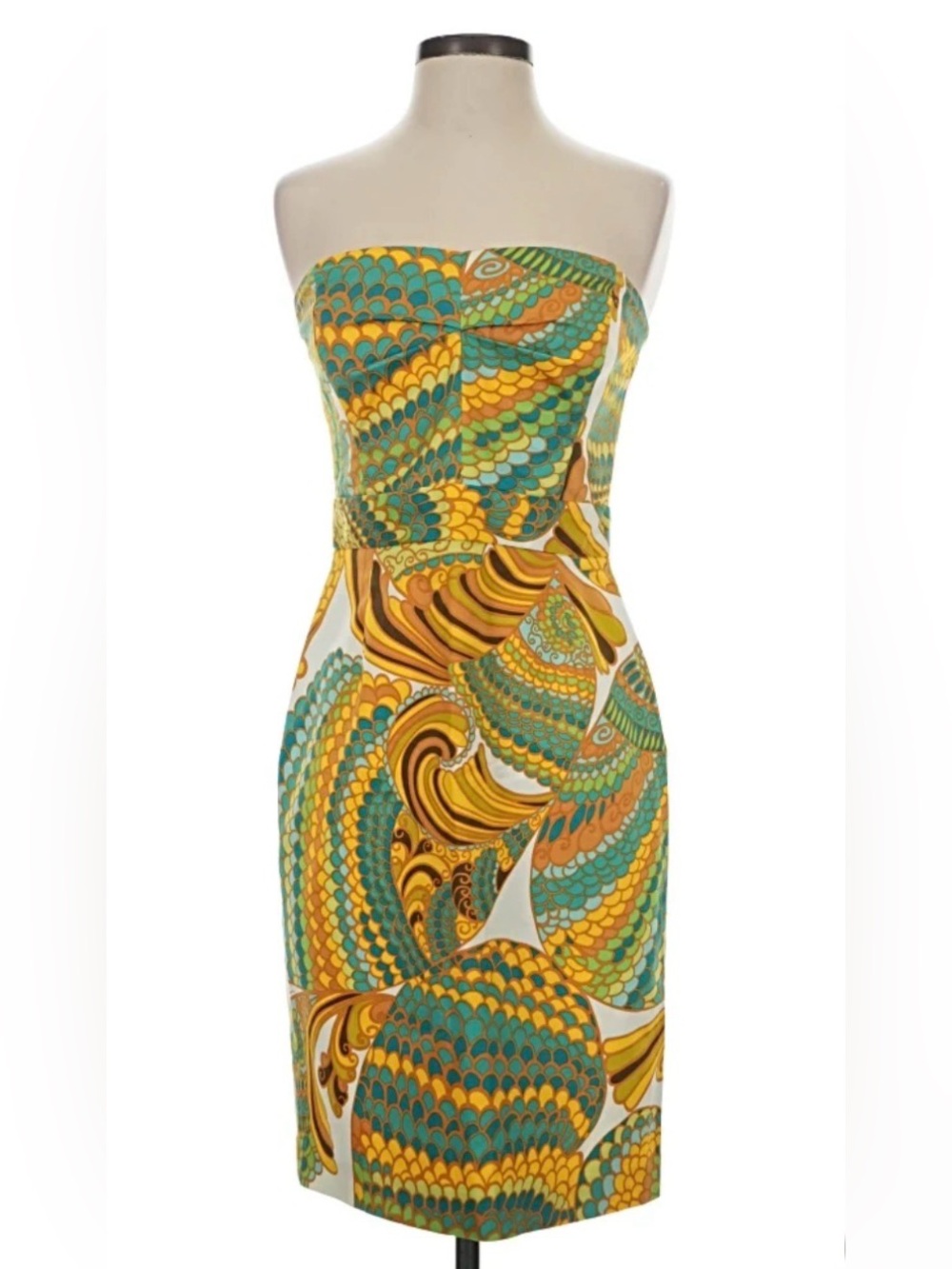 Banana Republic Trina Turk size 4 multi color strapless dress perfect condition